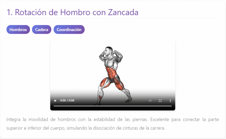 Rotacion de Hombro con Zancada