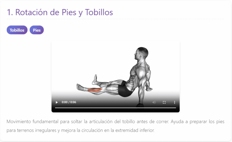 Rotacion de Pies y tobillos