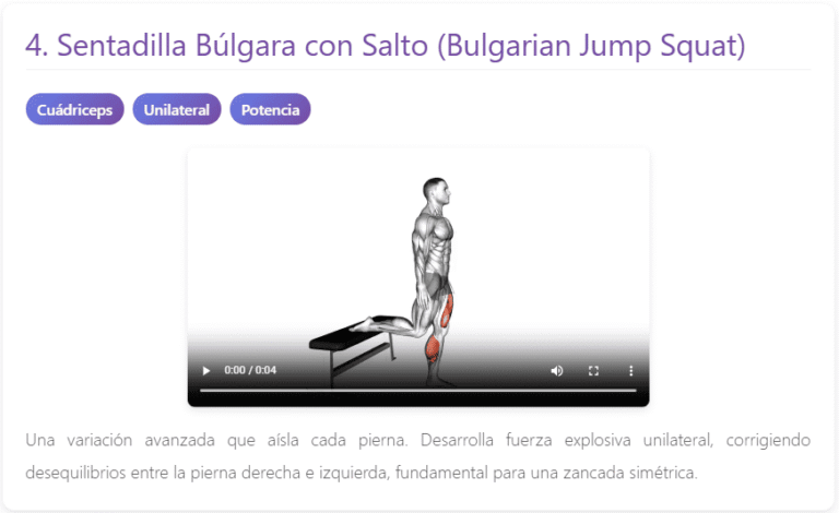 Sentadilla Bulgara con Salto